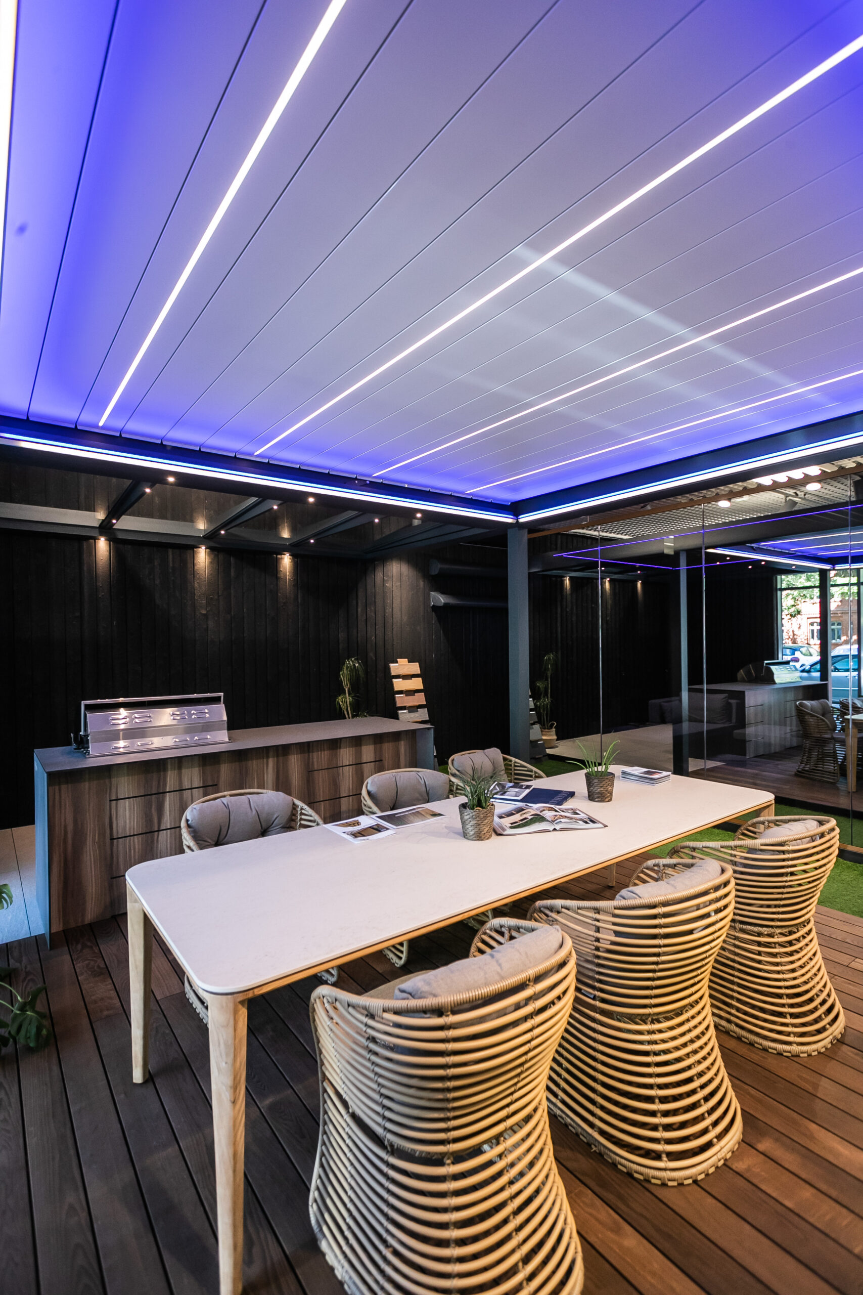 pergola la gomera 3 połączenie pergoli lamelowej i dachu szklanego